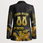 Personalised Western Australia Oztag Swan Blazer Black Gold Graffiti Aboriginal Dot Pattern