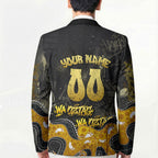 Personalised Western Australia Oztag Swan Blazer Black Gold Graffiti Aboriginal Dot Pattern