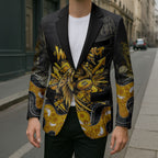 Personalised Western Australia Oztag Swan Blazer Black Gold Graffiti Aboriginal Dot Pattern