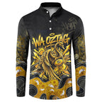Personalised Western Australia Oztag Swan Button Sweatshirt Black Gold Graffiti Aboriginal Dot Pattern