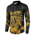 Personalised Western Australia Oztag Swan Button Sweatshirt Black Gold Graffiti Aboriginal Dot Pattern