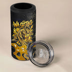 Personalised Western Australia Oztag Swan 4 in 1 Can Cooler Tumbler Black Gold Graffiti Aboriginal Dot Pattern