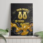 Personalised Western Australia Oztag Swan Canvas Wall Art Black Gold Graffiti Aboriginal Dot Pattern