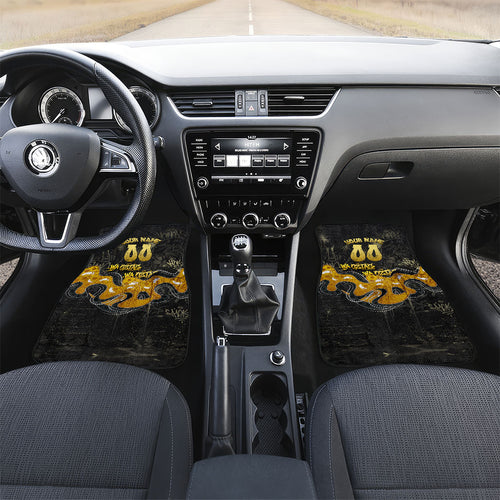 Personalised Western Australia Oztag Swan Car Mats Black Gold Graffiti Aboriginal Dot Pattern