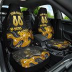 Personalised Western Australia Oztag Swan Car Seat Cover Black Gold Graffiti Aboriginal Dot Pattern