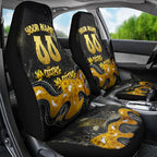 Personalised Western Australia Oztag Swan Car Seat Cover Black Gold Graffiti Aboriginal Dot Pattern