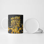 Personalised Western Australia Oztag Swan Ceramic Mug Black Gold Graffiti Aboriginal Dot Pattern