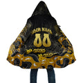 Personalised Western Australia Oztag Swan Cloak Black Gold Graffiti Aboriginal Dot Pattern
