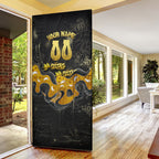 Personalised Western Australia Oztag Swan Door Cover Black Gold Graffiti Aboriginal Dot Pattern