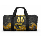 Personalised Western Australia Oztag Swan Duffle Bag Black Gold Graffiti Aboriginal Dot Pattern