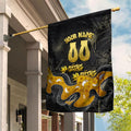 Personalised Western Australia Oztag Swan Garden Flag Black Gold Graffiti Aboriginal Dot Pattern