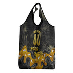 Personalised Western Australia Oztag Swan Grocery Bag Black Gold Graffiti Aboriginal Dot Pattern