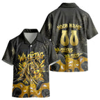 Personalised Western Australia Oztag Swan Kid Hawaiian Shirt Black Gold Graffiti Aboriginal Dot Pattern