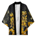 Personalised Western Australia Oztag Swan Kimono Black Gold Graffiti Aboriginal Dot Pattern