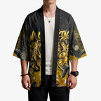 Personalised Western Australia Oztag Swan Kimono Black Gold Graffiti Aboriginal Dot Pattern