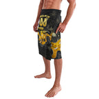 Personalised Western Australia Oztag Swan Lavalava Black Gold Graffiti Aboriginal Dot Pattern