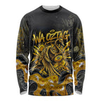 Personalised Western Australia Oztag Swan Long Sleeve Shirt Black Gold Graffiti Aboriginal Dot Pattern