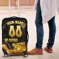 Personalised Western Australia Oztag Swan Luggage Cover Black Gold Graffiti Aboriginal Dot Pattern
