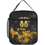 Personalised Western Australia Oztag Swan Lunch Bag Black Gold Graffiti Aboriginal Dot Pattern