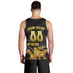 Personalised Western Australia Oztag Swan Men Tank Top Black Gold Graffiti Aboriginal Dot Pattern