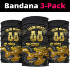Personalised Western Australia Oztag Swan Neck Gaiter Black Gold Graffiti Aboriginal Dot Pattern