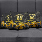 Personalised Western Australia Oztag Swan Pillow Cover Black Gold Graffiti Aboriginal Dot Pattern