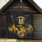 Personalised Western Australia Oztag Swan Quilt Black Gold Graffiti Aboriginal Dot Pattern
