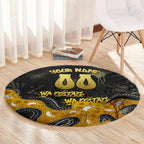 Personalised Western Australia Oztag Swan Round Carpet Black Gold Graffiti Aboriginal Dot Pattern