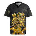 Personalised Western Australia Oztag Swan Rugby Jersey Black Gold Graffiti Aboriginal Dot Pattern