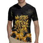 Personalised Western Australia Oztag Swan Rugby Jersey Black Gold Graffiti Aboriginal Dot Pattern