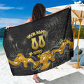 Personalised Western Australia Oztag Swan Sarong Black Gold Graffiti Aboriginal Dot Pattern
