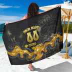 Personalised Western Australia Oztag Swan Sarong Black Gold Graffiti Aboriginal Dot Pattern