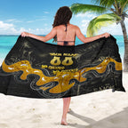 Personalised Western Australia Oztag Swan Sarong Black Gold Graffiti Aboriginal Dot Pattern
