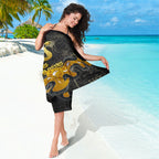 Personalised Western Australia Oztag Swan Sarong Black Gold Graffiti Aboriginal Dot Pattern