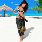 Personalised Western Australia Oztag Swan Sarong Black Gold Graffiti Aboriginal Dot Pattern