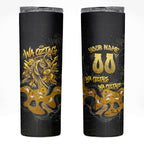 Personalised Western Australia Oztag Swan Skinny Tumbler Black Gold Graffiti Aboriginal Dot Pattern