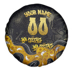 Personalised Western Australia Oztag Swan Spare Tire Cover Black Gold Graffiti Aboriginal Dot Pattern