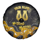 Personalised Western Australia Oztag Swan Spare Tire Cover Black Gold Graffiti Aboriginal Dot Pattern