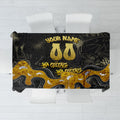 Personalised Western Australia Oztag Swan Tablecloth Black Gold Graffiti Aboriginal Dot Pattern