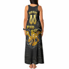 Personalised Western Australia Oztag Swan Tank Maxi Dress Black Gold Graffiti Aboriginal Dot Pattern
