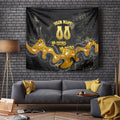 Personalised Western Australia Oztag Swan Tapestry Black Gold Graffiti Aboriginal Dot Pattern