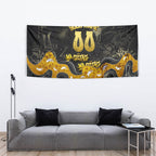 Personalised Western Australia Oztag Swan Tapestry Black Gold Graffiti Aboriginal Dot Pattern
