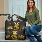 Personalised Western Australia Oztag Swan Travel Bag Black Gold Graffiti Aboriginal Dot Pattern
