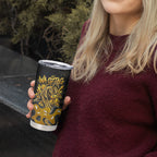Personalised Western Australia Oztag Swan Tumbler Cup Black Gold Graffiti Aboriginal Dot Pattern