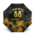 Personalised Western Australia Oztag Swan Umbrella Black Gold Graffiti Aboriginal Dot Pattern