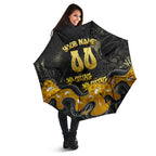 Personalised Western Australia Oztag Swan Umbrella Black Gold Graffiti Aboriginal Dot Pattern