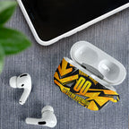 Personalised Western Australia Oztag Swan AirPods Case Black Gold Geometric Swan Aboriginal