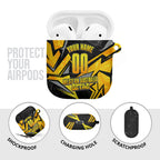 Personalised Western Australia Oztag Swan AirPods Case Black Gold Geometric Swan Aboriginal