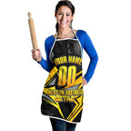 Personalised Western Australia Oztag Swan Apron Black Gold Geometric Swan Aboriginal