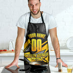 Personalised Western Australia Oztag Swan Apron Black Gold Geometric Swan Aboriginal